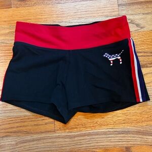 PINK Victoria's Secret Black and Red Yoga Shorts